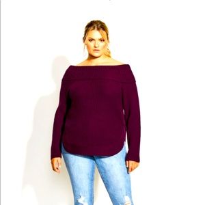 City Chic Scoop Me Up Sweater NWT